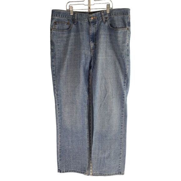 Lee Premium Select Mens 38x32 Relaxed Fit Light Wash Straight Leg 5 Pocket Denim - Picture 2 of 4